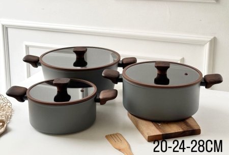 طقم طناجر بريما جرانيت يد بامبو