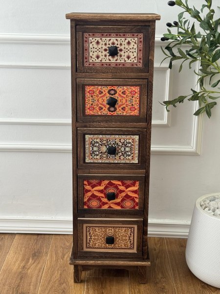 كومودين مغربي 5 جوارير(98*30)سم