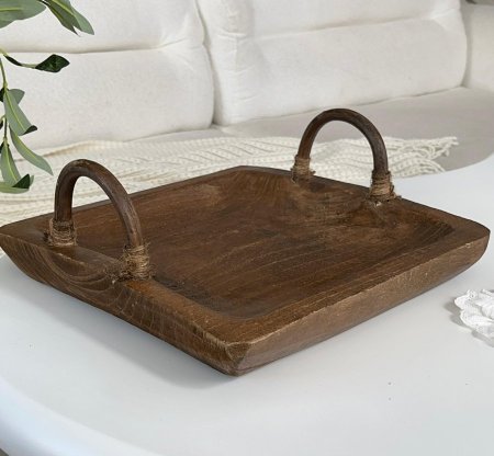 جاط فواكه بامبو + 2 يد (34*32سم)