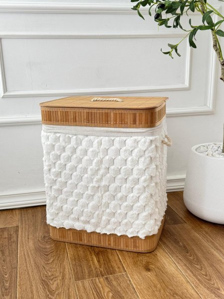 سله غسيل قماش مستطيل