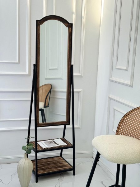 مراه خشب + رفوف