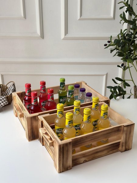 طقم صندوق فريش خشب قطعتين(45*29+36*22)