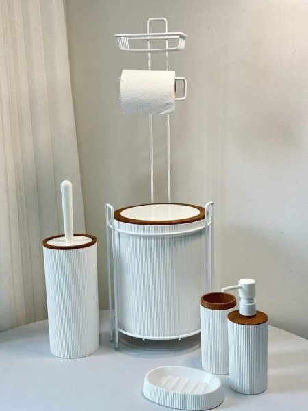 ستاند محارم + سطل حمام 6 قطع