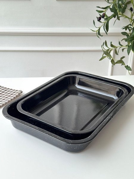 طقم صواني فرن مستطيل قطعتين