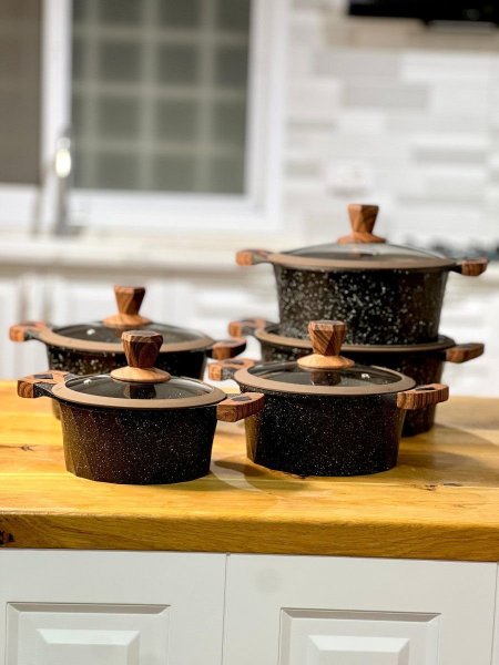 طقم طناجر دبابه 5 قطع (22 + 24 + 26 + 28 + 30سم)