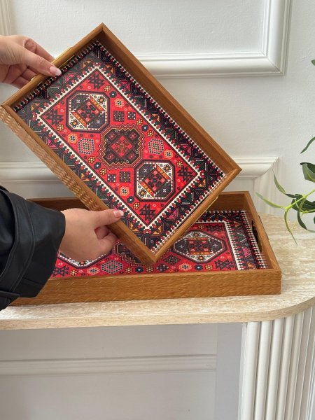 طقم صواني مغربي قطعتين(27*40+24*34سم)