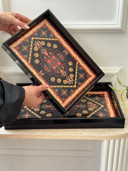 طقم صواني مغربي قطعتين(27*40+24*34سم)