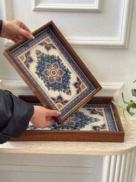 طقم صواني مغربي قطعتين(27*40+24*34سم)