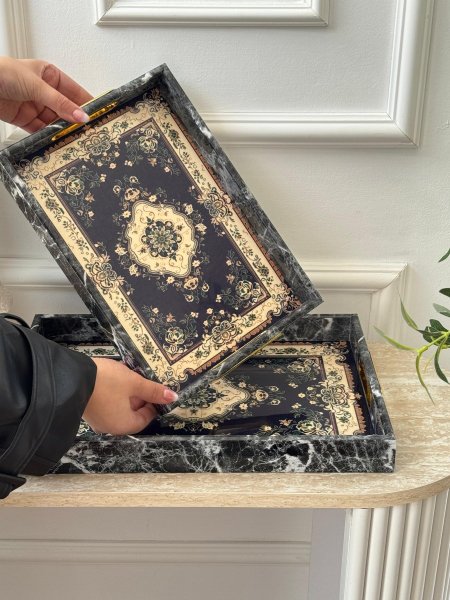 طقم صواني مغربي قطعتين(27*40+24*34سم)