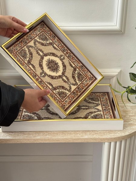 طقم صواني مغربي قطعتين(27*40+24*34سم)