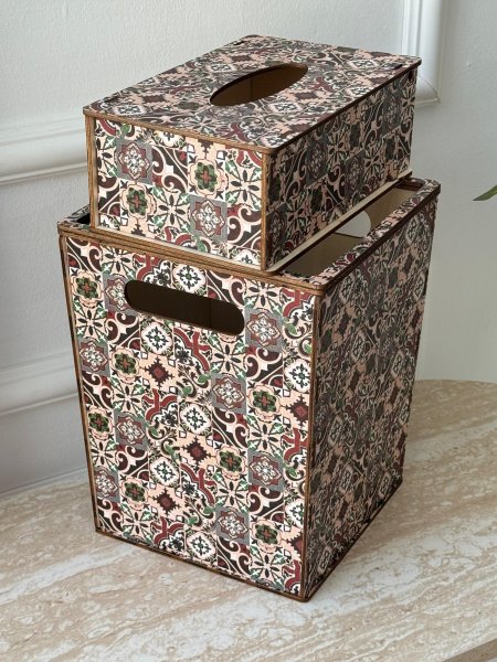 سطل + علبه محارم مغربي (25*20سم)