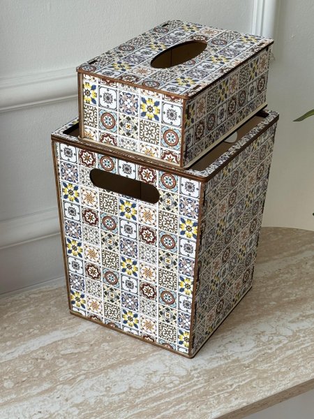 سطل + علبه محارم مغربي (25*20سم)