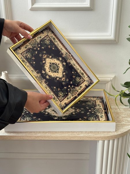 طقم صواني مغربي قطعتين(27*40+24*34سم)