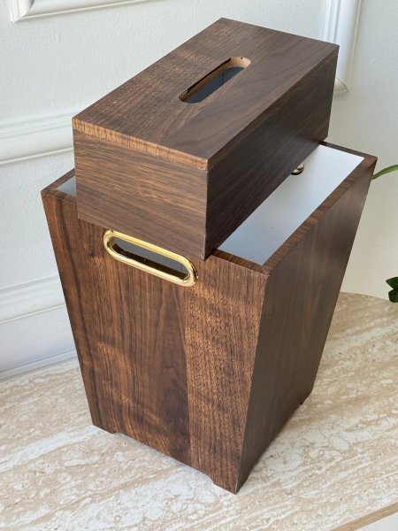 سطل + علبه محارم خشب (29*22سم)