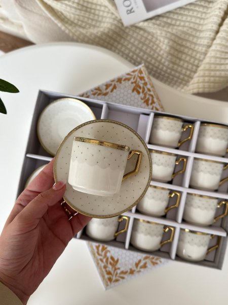 طقم فناجين قهوه بورسلان 12+12