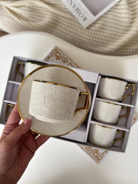 طقم كاسات شاي بورسلان 6+6