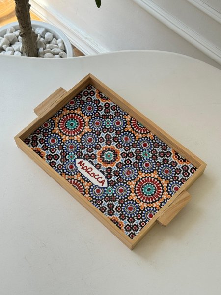 صينيه بامبو مغربي وجه سيراميك(36*22*3.5 سم)