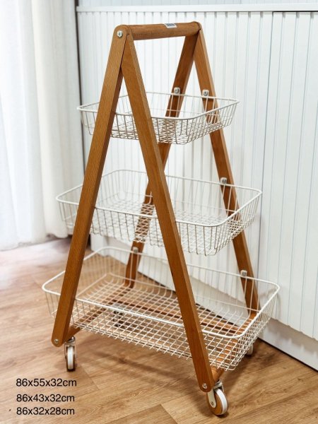 منظم مطبخ حديد+بامبو