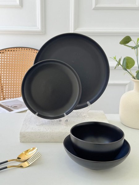 طقم صحون 24قطعه اسود