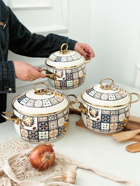 طقم طناجر توتيا/3 يد حديد