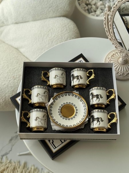 طقم فناجين قهوه بورسلان6+6