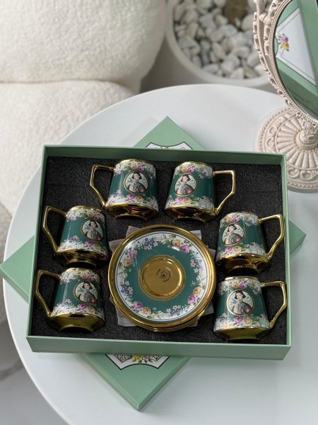 طقم فناجين قهوه بورسلان6+6