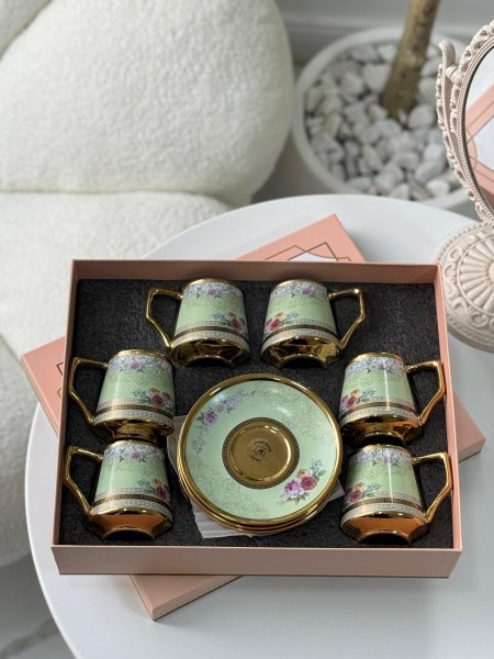 طقم فناجين قهوه بورسلان6+6