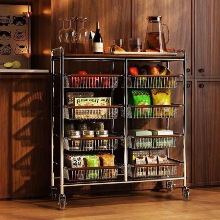 منظم مطبخ حديد+وجه بامبو