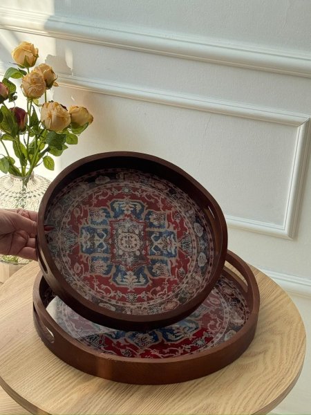 طقم صواني مغربي مدور/2