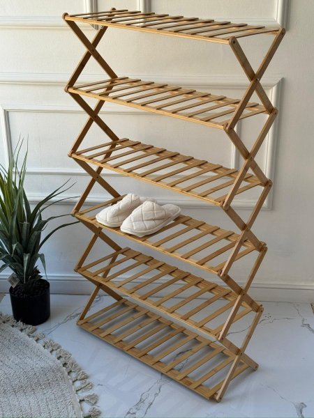 رفوف احذيه بامبو قابل للطي